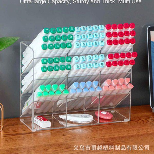 亚克力透明笔架斜插式笔筒桌面12分格大容量整理收纳架文具店展架,文具电教/文化用品/商务用品,荧光板,淘宝优惠券,粉丝福利购,淘宝优惠卷