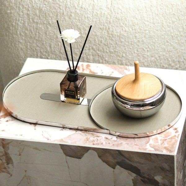 现轻奢金属皮革弧边香薰饰品收纳托盘样板间售楼处酒店卧室摆件,饰品/流行首饰/时尚饰品新,摆件,淘宝优惠券,粉丝福利购,淘宝优惠卷