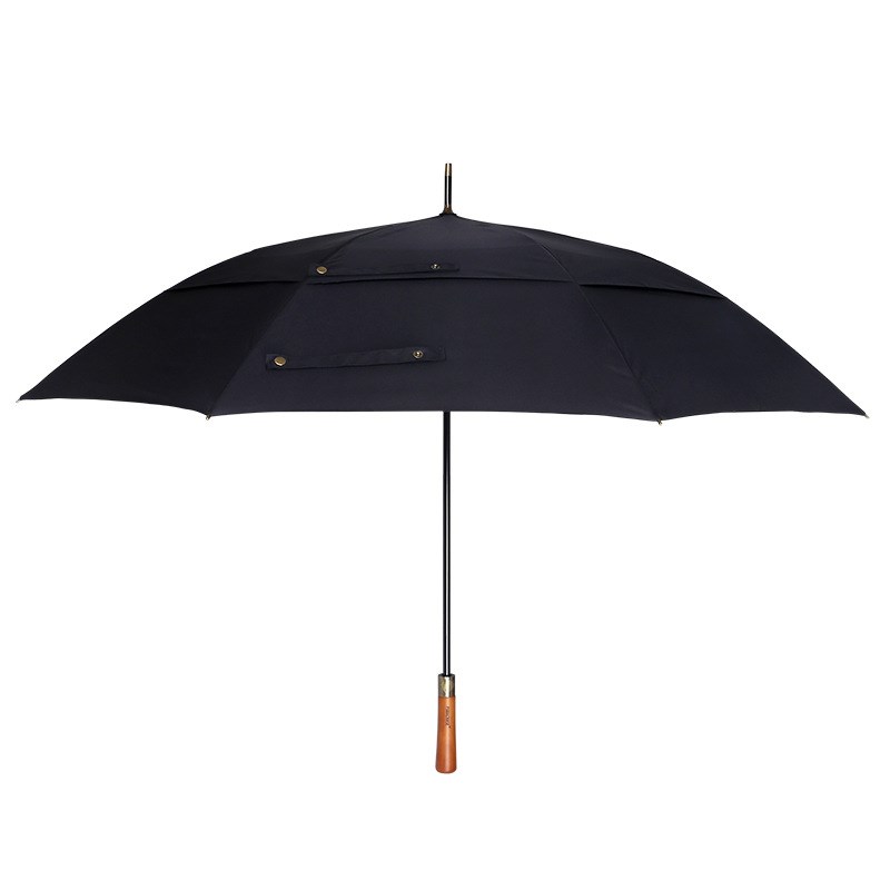 BTV4122cm加大双层防风实木手柄自动雨伞长柄商务复古双人直柄伞