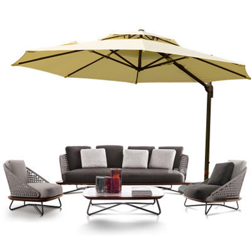 户外沙发庭院别墅庭院实木藤编沙发家具民宿露天花园休闲沙发组合