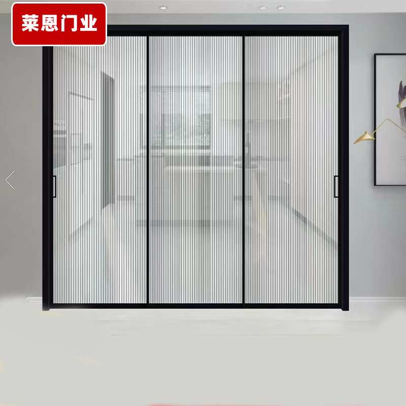 极窄钛美铝合金推拉玻璃门 家用简约阳台隔断移门 现代厨房推拉门