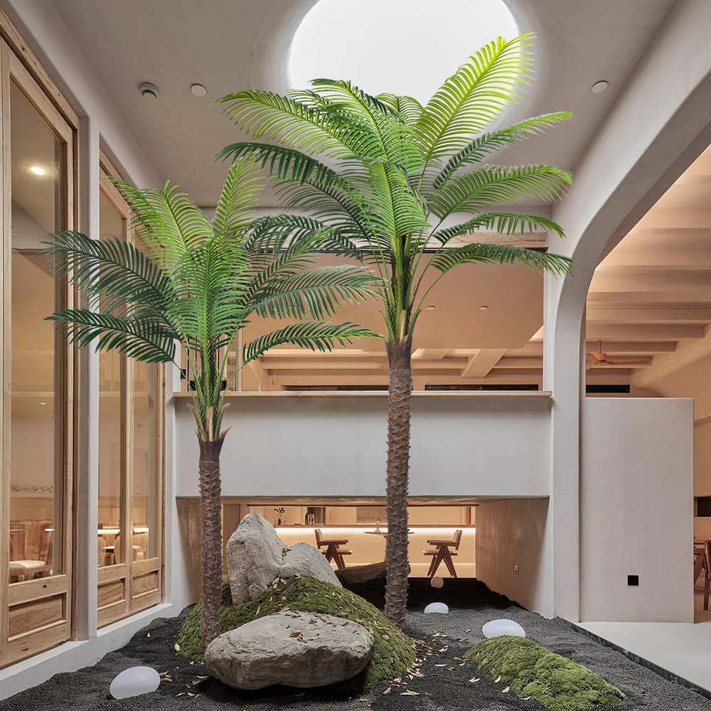 大型仿真绿植散尾葵仿真树小椰葵棕榈树热带植物室内家居落地装饰