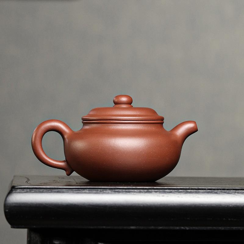宜兴紫砂壶泡茶壶单壶半手工原矿紫泥底槽青仿古莲子精致传统茶壶