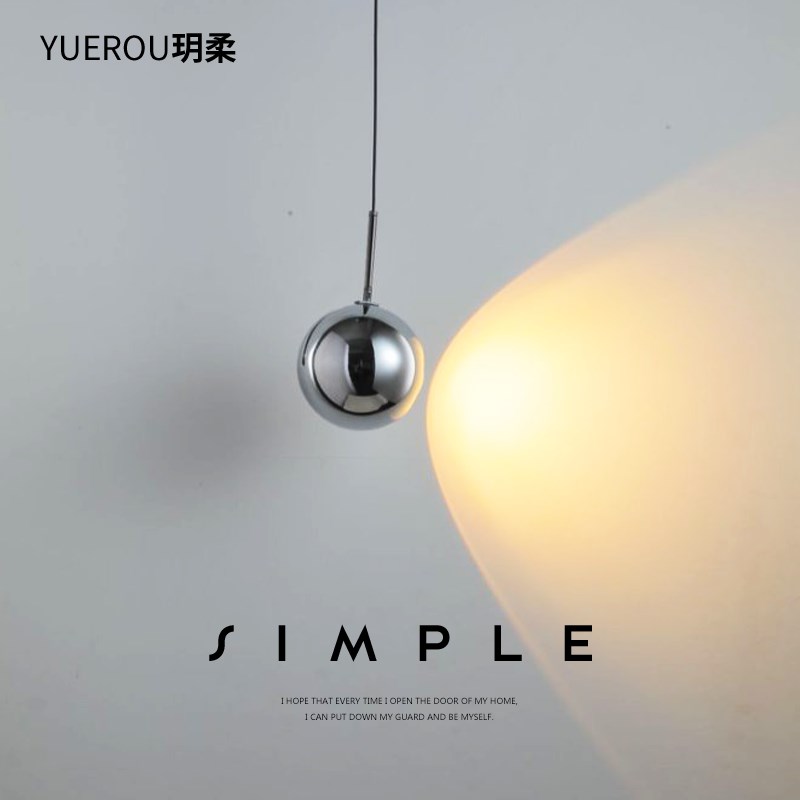 卧室床头小吊灯现代简约创意轻奢极简吊灯主M卧高级升降调节吊线