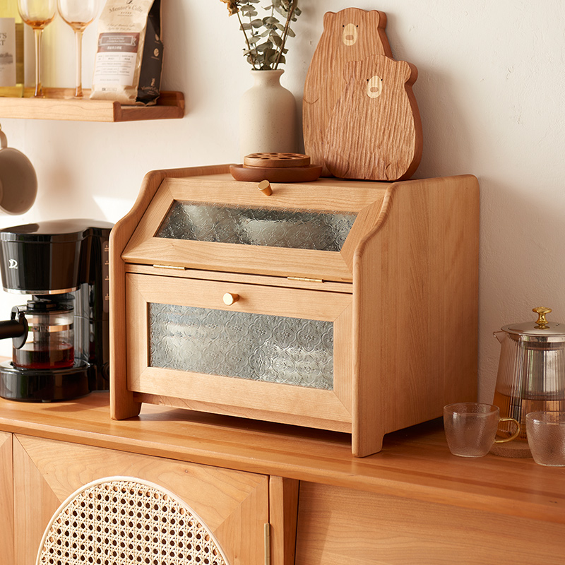 收纳柜桌面实木收纳盒餐柜厨x房置物架碗盘咖啡杯家用台面置物架