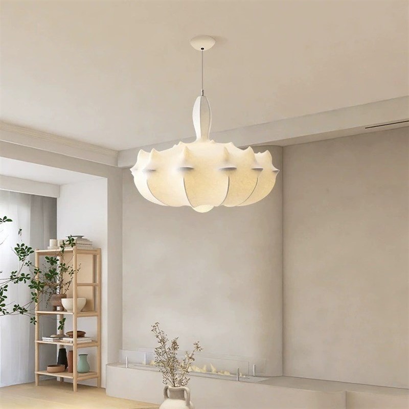 法式蚕丝灯日式复古客厅吊灯意z大利飞艇吊灯侘寂别墅奶油风卧室