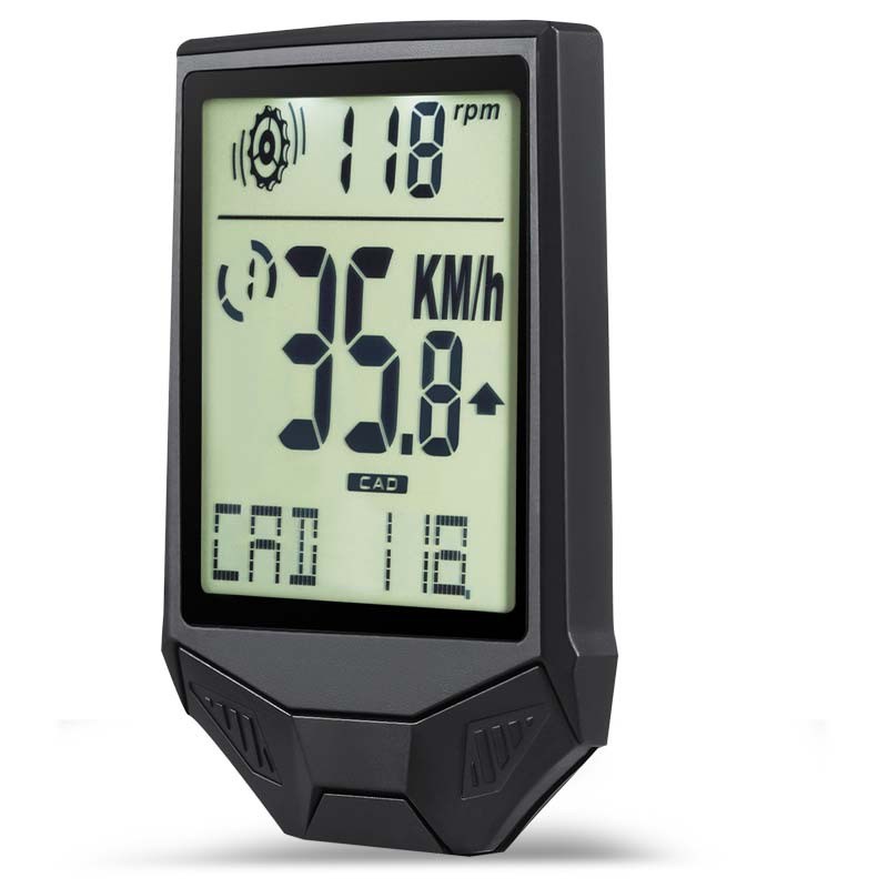 二合一自行车码表速度踏频无线防水夜光出口欧盟英文测速计里程表