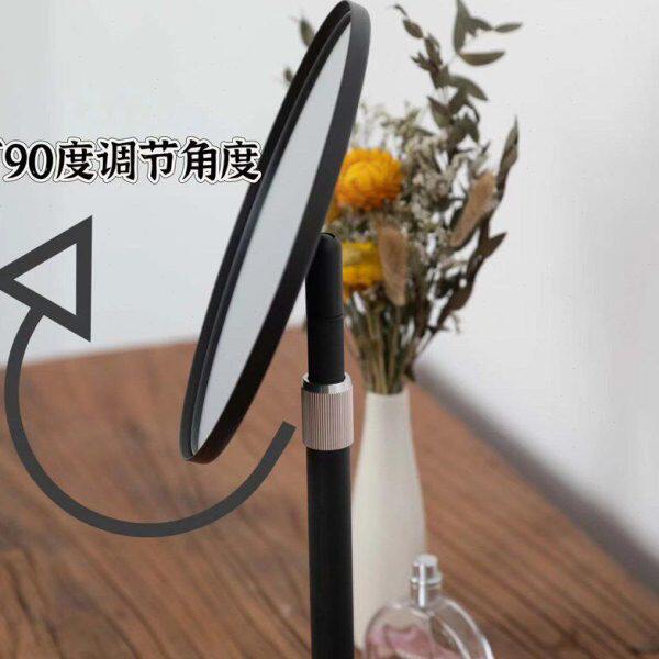 简约可升降可调节高度台式化妆镜升缩镜美容镜大理石高品质梳妆镜