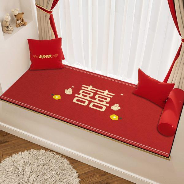 皮革飘窗垫结婚喜庆主卧窗台垫防水防潮免洗阳台防滑垫子四季通用,居家布艺,飘窗垫,淘宝优惠券,粉丝福利购,淘宝优惠卷