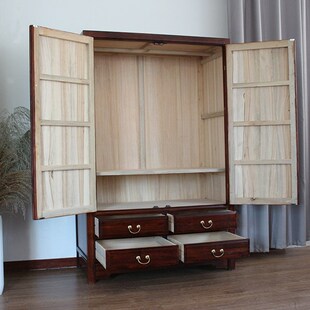 香樟木衣柜整装家俱古典家俱田园风衣橱宽1米2衣柜实木彩绘衣柜