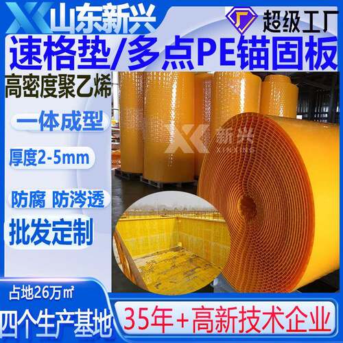 PE锚固板酸碱池防腐混凝土塑料锚固板排水沟聚乙烯pe多点锚固板