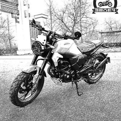 适用于CBF190TR改装M型CAFE款趴把 190TR机车复古反光镜防摔牛角