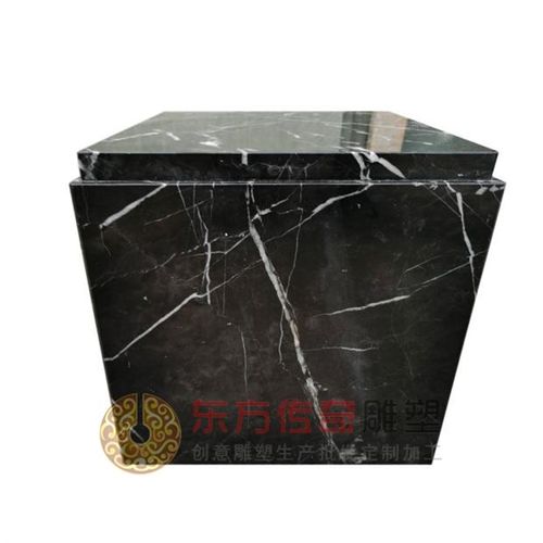 大理石圆柱体g摆台圆形展台圆石墩艺术品展示台黑色圆台底座商业