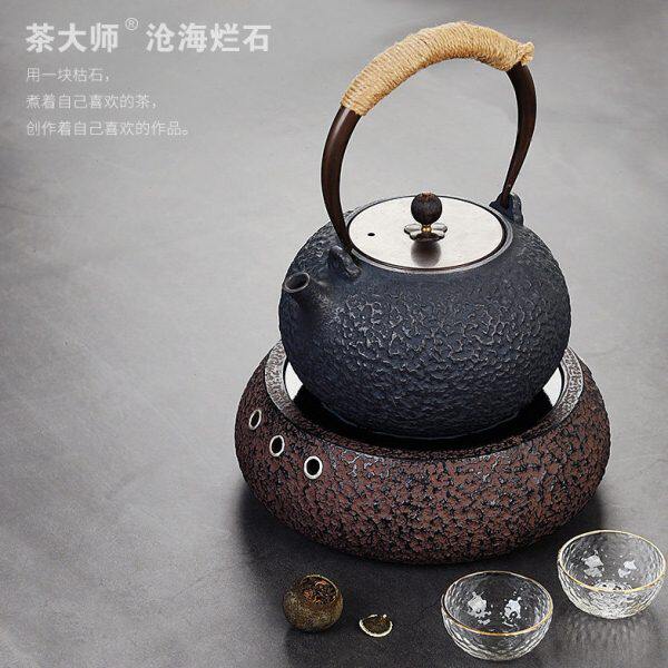 茶大师老岩泥沧海烂石 电陶茶炉泡茶迷你铁壶玻璃壶煮茶器电茶炉