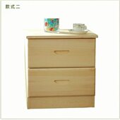 环保家具 卧室收纳柜实木小柜子 松木两抽屉床头柜 床边储物柜