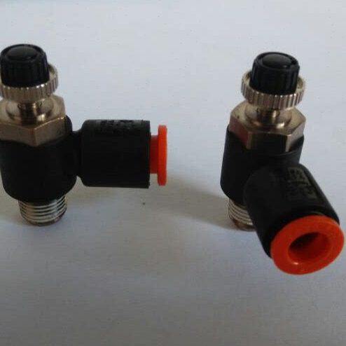 快插SL6-01单向调速阀气管进气SL8-RC1/4节流阀螺纹排气气动接头