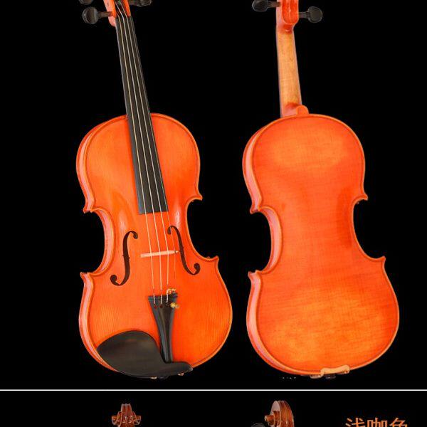 成人入门小提琴初学 者大学生儿童学习实木纯 手工专业级进口欧料