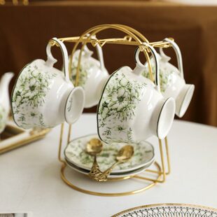 轻奢咖啡具收纳架家用铁艺架子整套茶具挂架客厅创意沥水置物架