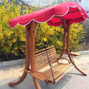 包邮户外实木单人双人秋千花园卧室吊椅摇椅实木防腐木秋千椅