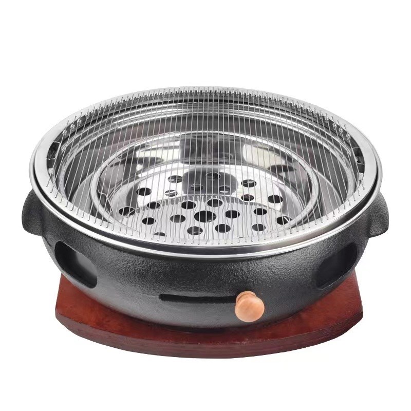 韩式烧烤炉商用铸铁烤肉锅烤肉店家用烧烤盘日式炭火烤肉炉炭烤炉