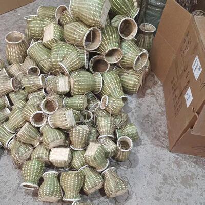儿童节快乐手工竹编编织竹制品鱼篓采茶竹篓舞蹈儿童小背篓