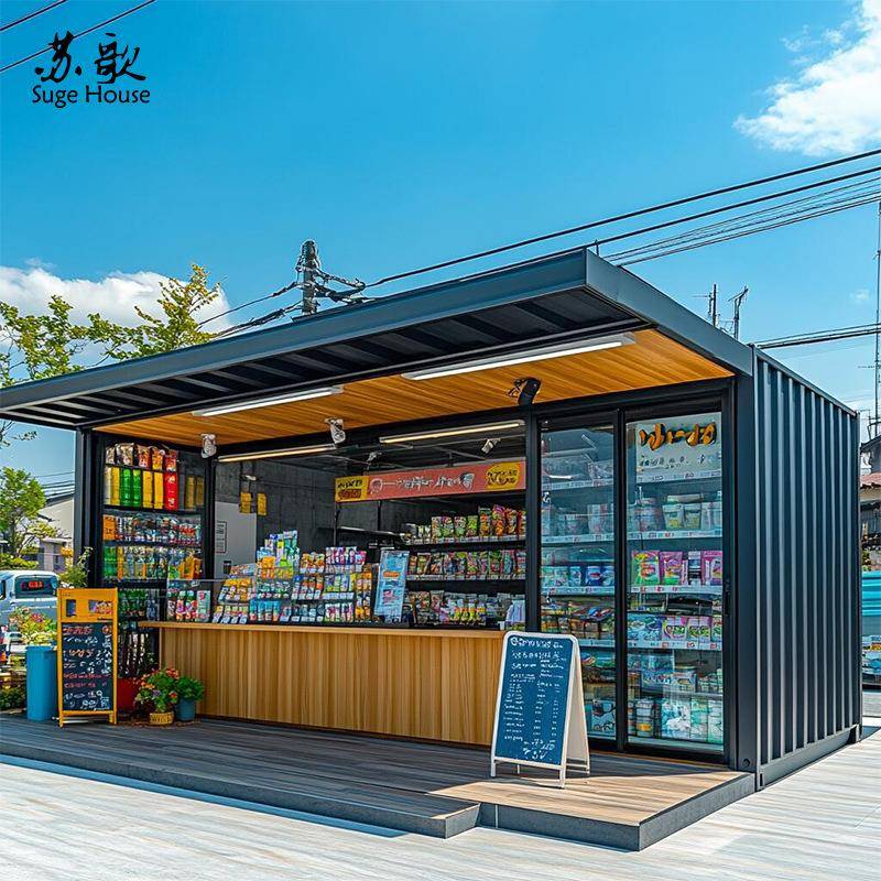 街头可移动钢结构集装箱小卖部商铺设计建造预制模块化集成房屋