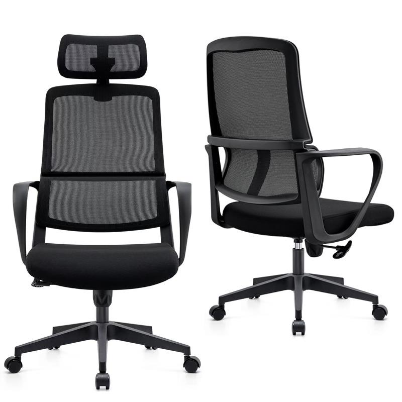 商务高头枕电脑椅办公职员椅工作椅弓形会议椅网布椅人体工学椅