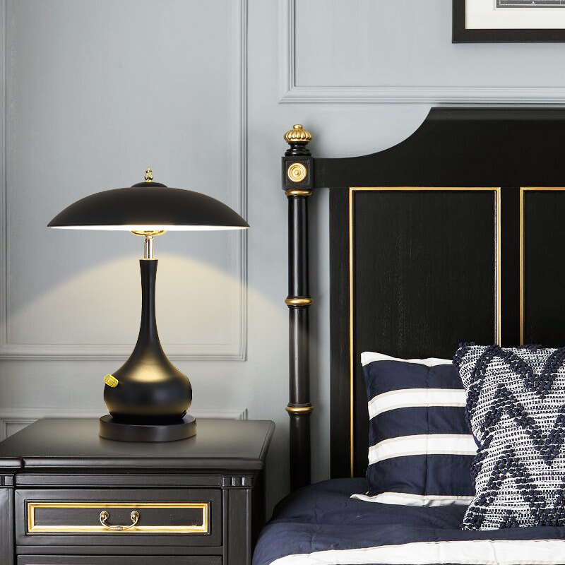 卧室台灯现代简约床m头轻奢家用北欧创意温馨床头灯遥控三色调光