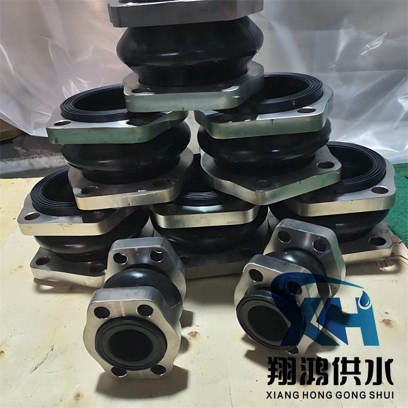 NG-DN90菱形法兰耐油橡胶软接头 液压油泵站橡胶避震喉可调节