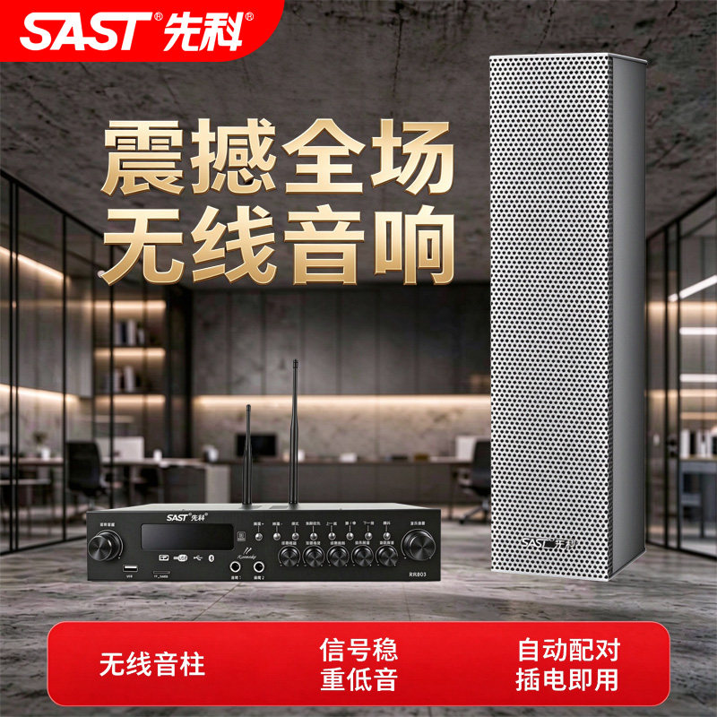 先科壁挂无线音响店铺舞蹈室餐厅健身房小会议室商用音箱组合套装