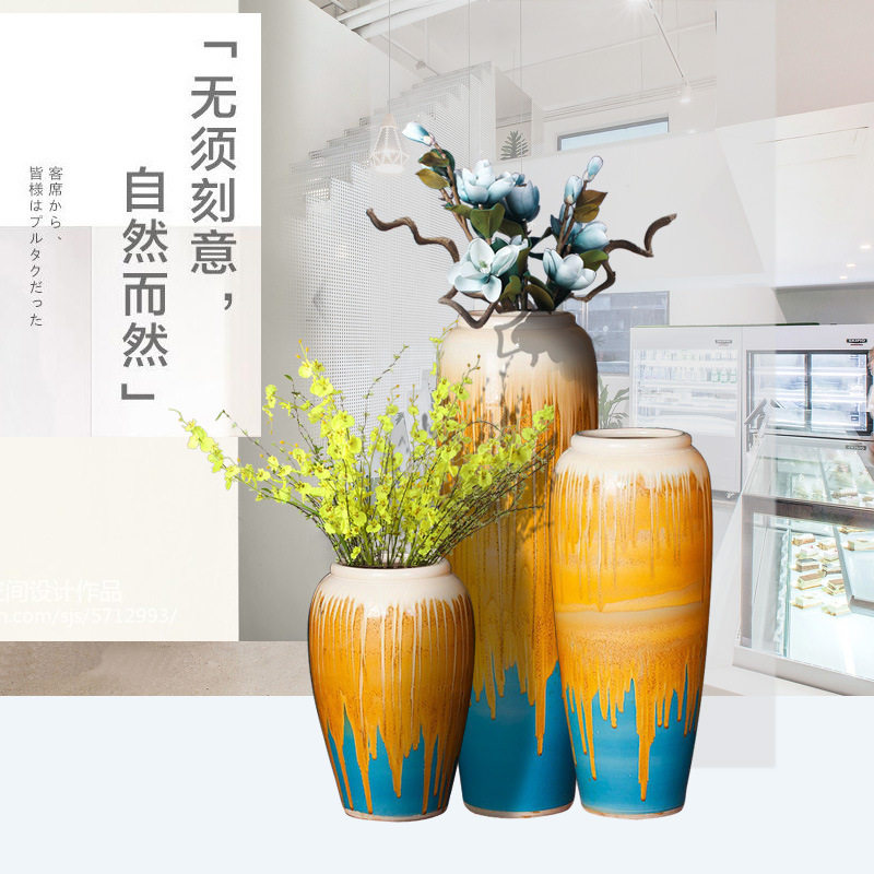 陶瓷花瓶景德镇瓷器简约现代欧式电视柜餐厅客厅大号落地插花摆件
