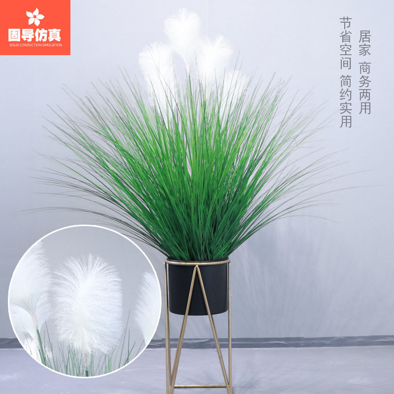 爆炸仿真芦苇花草狗尾巴草橱窗干花北欧室内客厅摆件落地道具植物