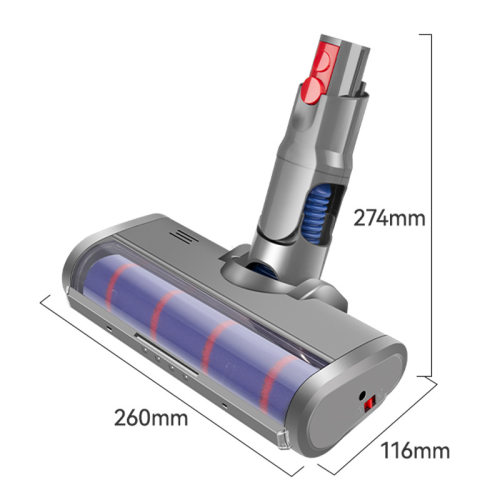 万创适用于戴森V10slim/V12slim/SV18吸尘器配件软绒地刷地毯刷头