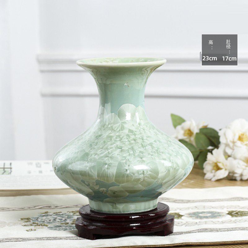 景德镇陶瓷器家居插花花瓶结晶釉现代中式居家桌面摆件装饰工艺品