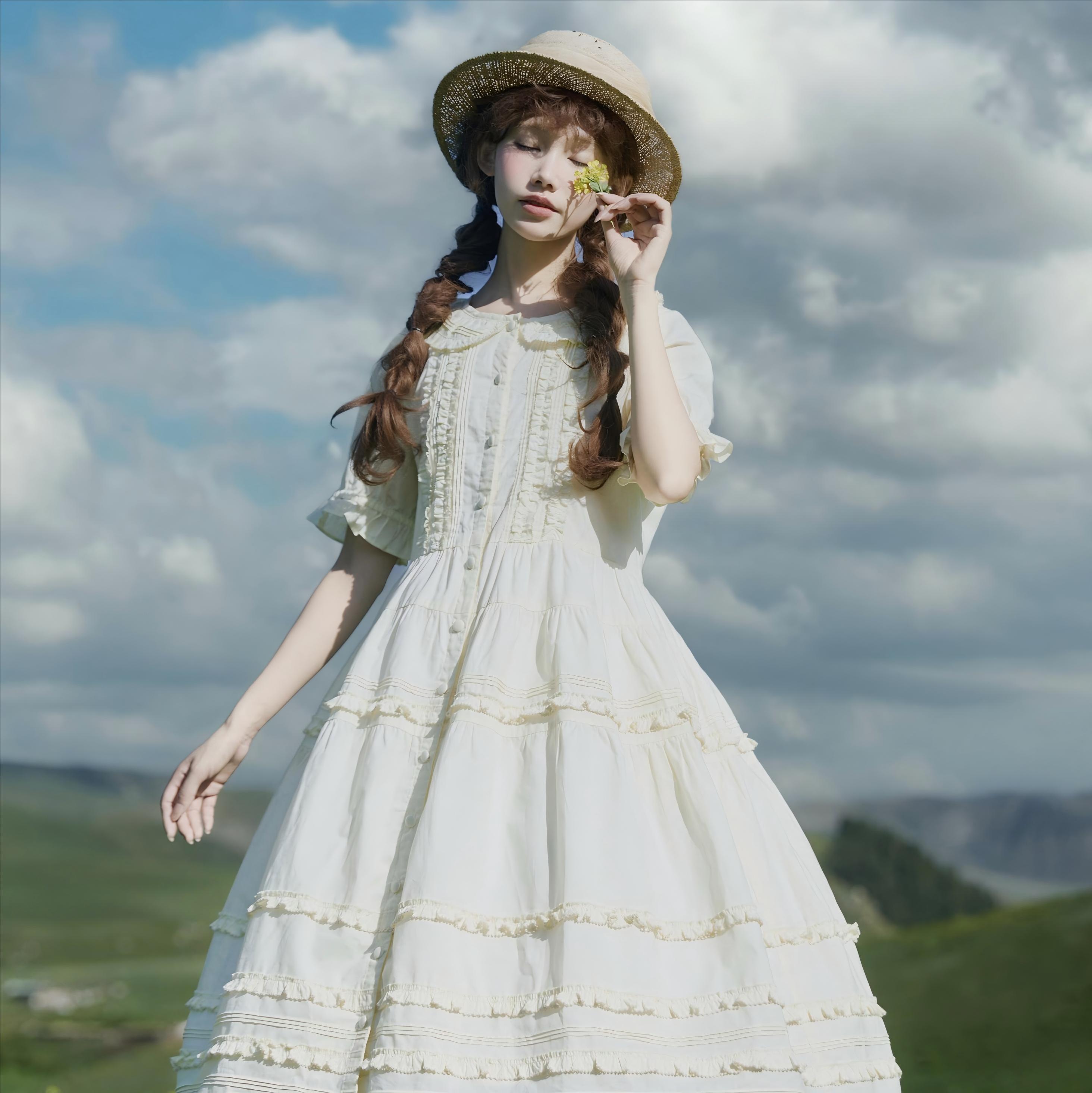 彩虹蛋糕纯棉纯色日常CLA日系