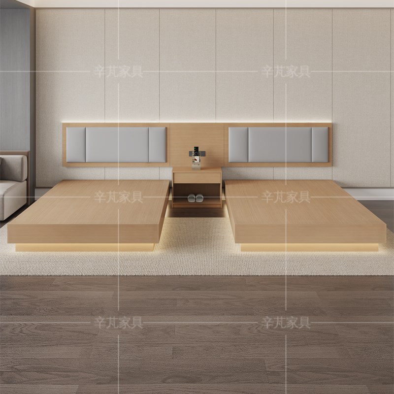 酒店专用床宾馆家具标间全套民宿公D寓床箱亚朵全季五星级客房双
