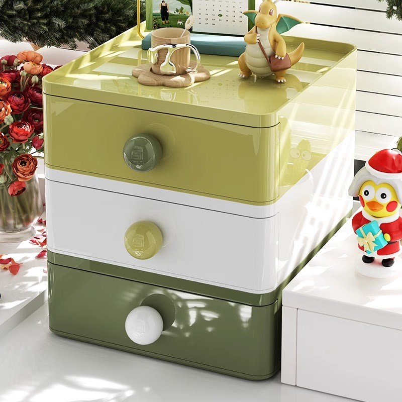 多巴胺桌面收纳盒子办公室工x位整理神器学生书桌上玄关储物置物