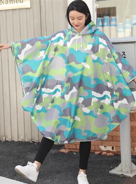 大帽檐儿童斗篷雨衣小学生男宽松雨披女书背包坐骑动车后座电迷彩