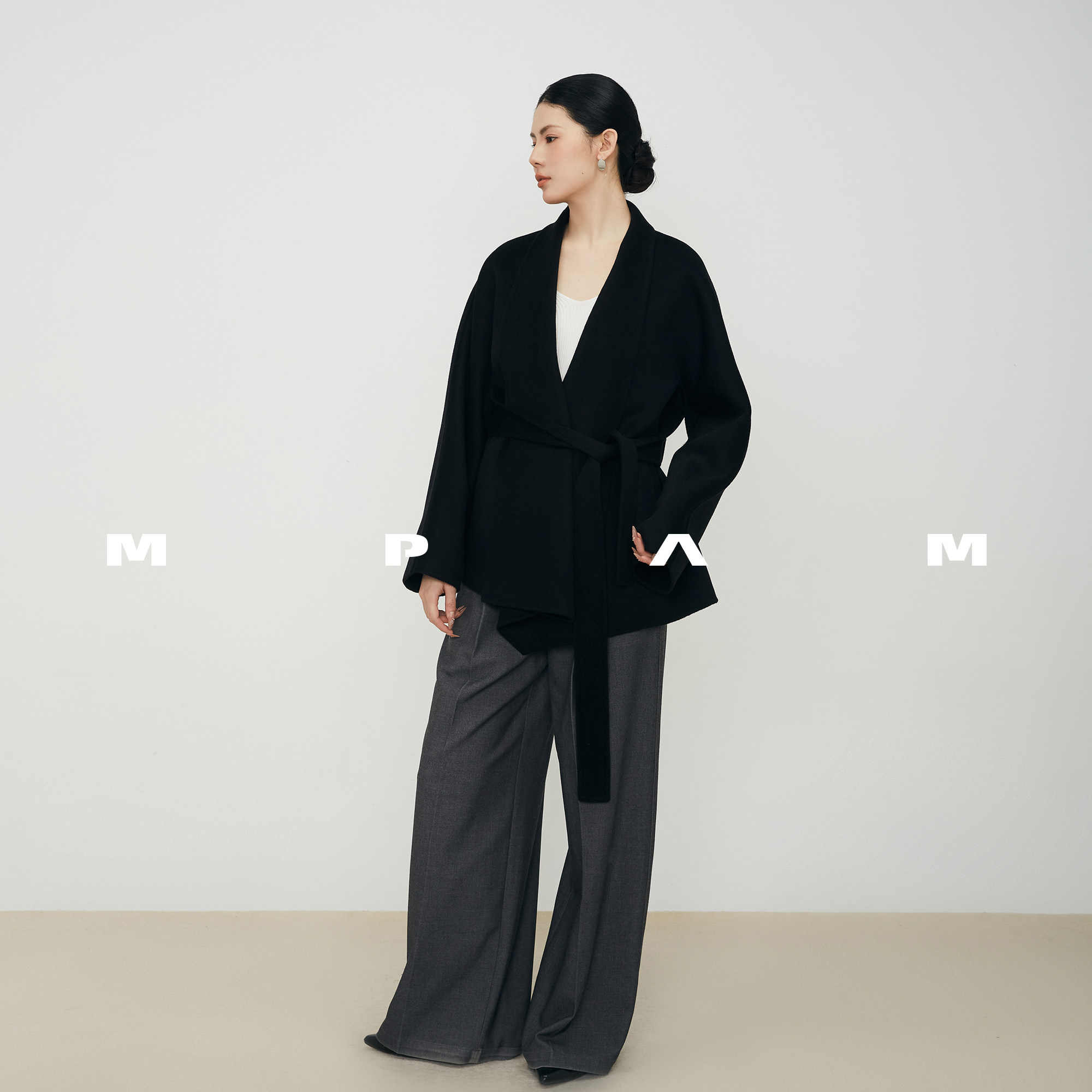 【MPAM】高支26年秋冬新款羊绒大衣女宽松中长款浴袍外套824-1店