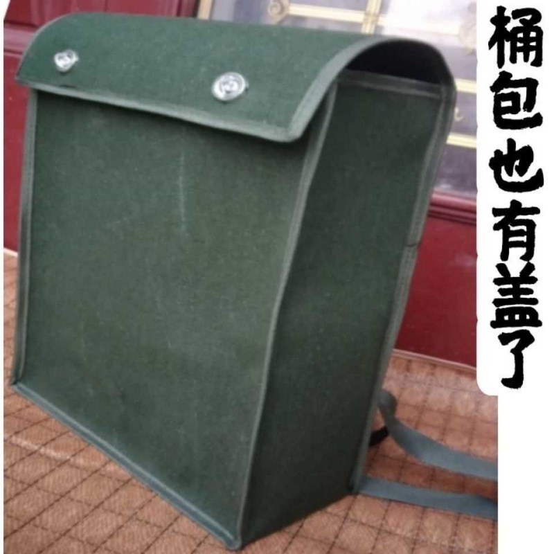 加厚耐磨大容量帆布双肩背包工人摘果子包背P篓木工包工地工具包