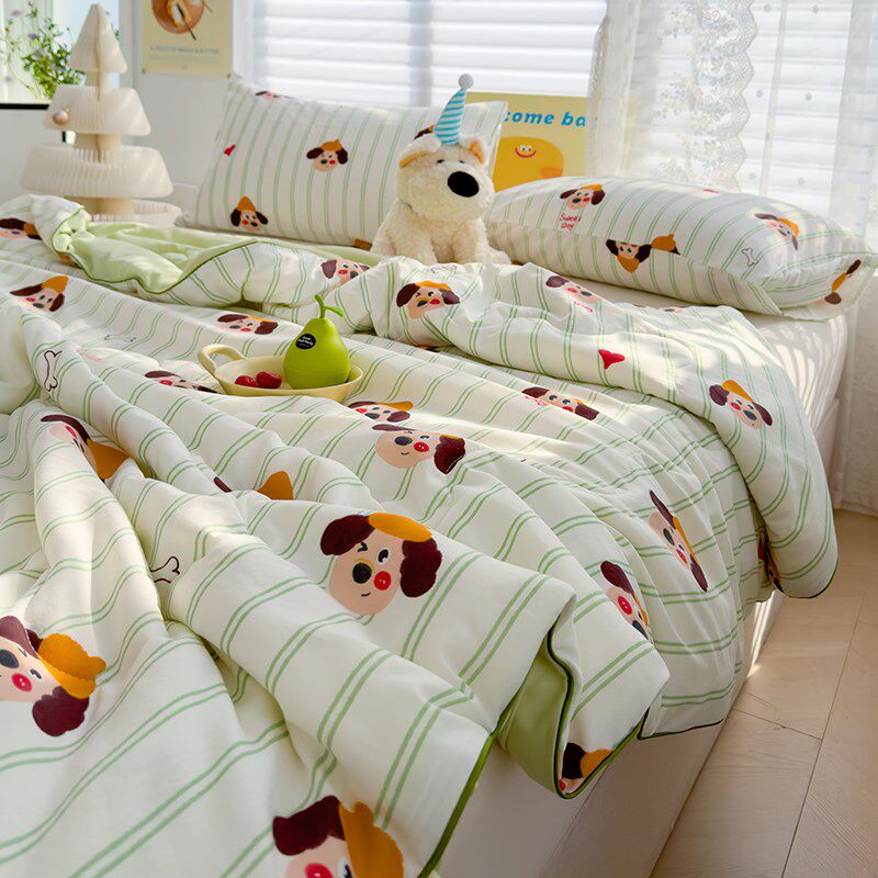 A类皱皱纱夏g被夏季可水洗空调被双人夏凉被夏天薄被子卡通被芯