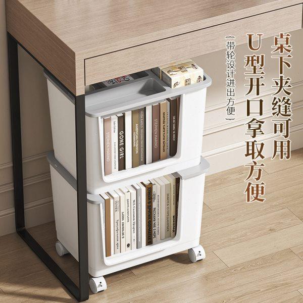 多功能书桌旁收纳置物架可移动带轮学生教室桌边卧室床头多层书架,收纳整理,书桌收纳置物架,淘宝优惠券,粉丝福利购,淘宝优惠卷