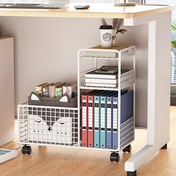 多功能收纳架客厅卧室书架工位公室文件筐教室宿舍可移动置物架,收纳整理,书桌收纳置物架,淘宝优惠券,粉丝福利购,淘宝优惠卷