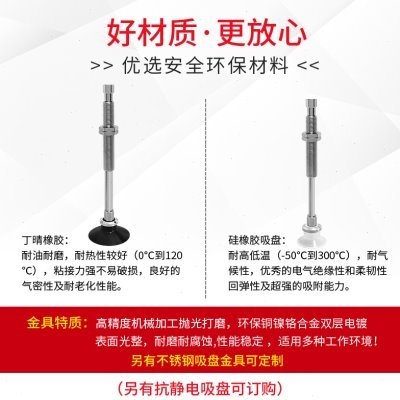 外螺纹粗杆铜制真空吸盘MTDA-2-D4 D6-S10 S20 S30 S40 S50 M10