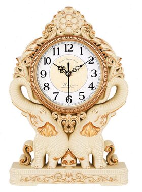 康巴丝欧式创意时钟客厅卧室座钟时尚静音卧室台钟摆件家用石英钟