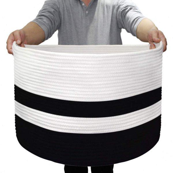 装饰编织棉绳篮洗衣篮婴儿和储物篮儿童洗衣篮毛巾篮超大收纳筐子,收纳整理,脏衣篮,淘宝优惠券,粉丝福利购,淘宝优惠卷