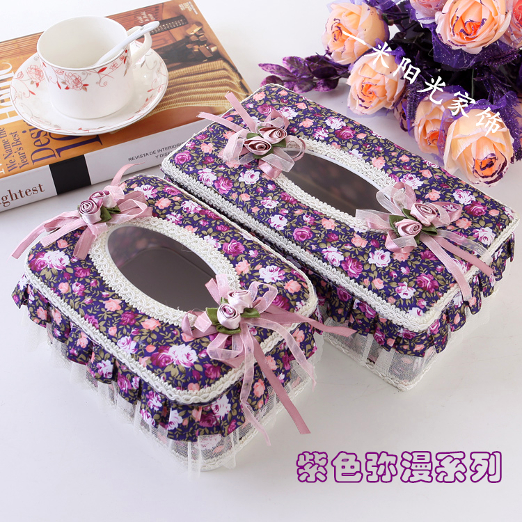 布艺创意时尚纸巾盒高档r车用纸巾盒欧式创意抽纸盒可爱纸巾抽包