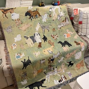 卡通沙发毯沙发垫办公室午睡盖毯针织毯子地毯露营毯毛毯装饰挂毯