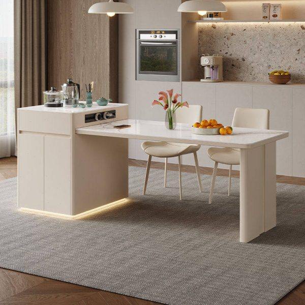 奶油岩板岛台餐桌一体家用伸缩现简约厨房多功能中岛小户型组合,住宅家具,岛台餐桌,淘宝优惠券,粉丝福利购,淘宝优惠卷