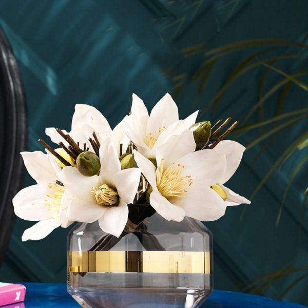 现代简约轻奢玻璃花瓶创意家居样板房客厅餐桌透明水培插花器摆件,家居饰品,花瓶,淘宝优惠券,粉丝福利购,淘宝优惠卷